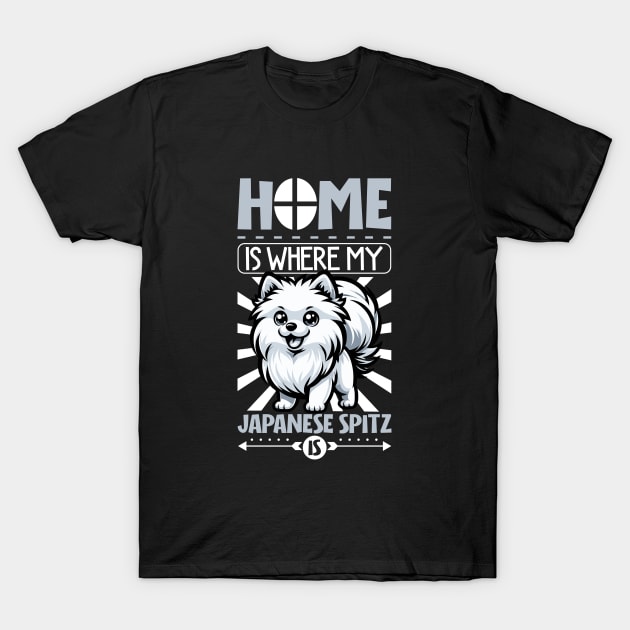 Home is with my Japanese Spitz T-Shirt by Modern Medieval Design